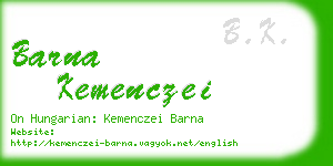 barna kemenczei business card